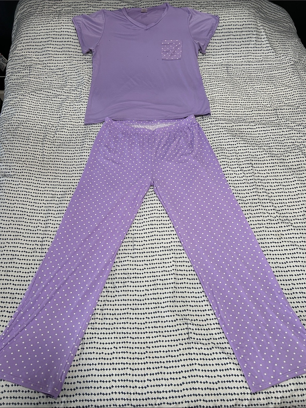 Lavender Purple Polka Dot Pajama Set